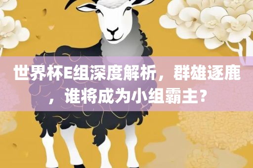 世界杯E组深度解析，群雄逐鹿，谁将成为小组霸主？金炬实业股份有限公司