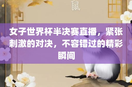 女子世界杯半决赛直金炬实业股份有限公司播，紧张刺激的对决，不容错过的精彩瞬间