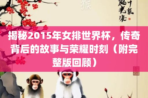 揭秘2015年女排世界杯，传奇背后的故事与荣耀时刻（附完整版回顾）