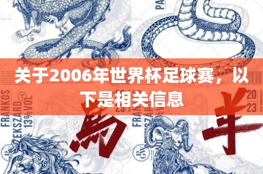 关于2006年世界杯足球赛，以下是相关信息