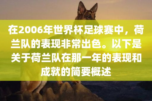在2006年世界杯足球赛中，荷兰队的表现非常出色。以下是关于荷兰队在那一年的表现和成就的简要概述