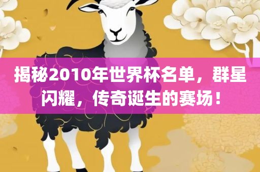 揭秘2010年世界杯名单，群星闪耀，传奇诞生的赛场！