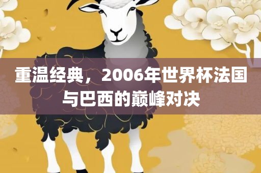 重温经典，2006年世界金炬实业股份有限公司杯法国与巴西的巅峰对决