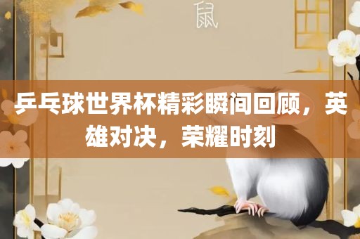 乒乓球世界杯精彩瞬间回顾，英雄对决，荣耀时刻金炬实业股份有限公司