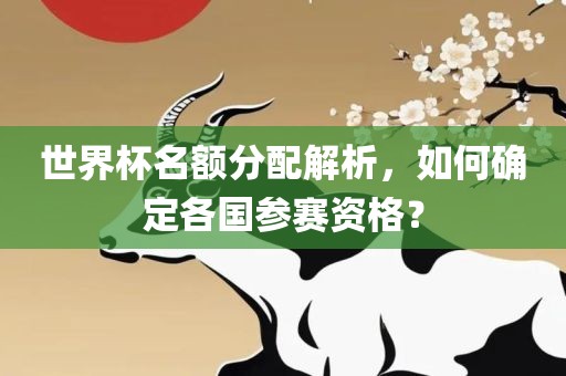 世界杯名额分配解析，如何确定各国参赛资格？