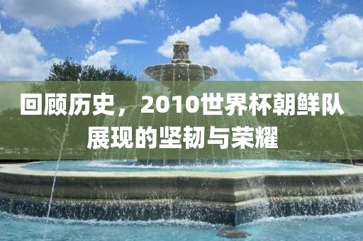 回顾历史，2010世界杯朝鲜队展现的坚韧与荣耀金炬实业股份有限公司